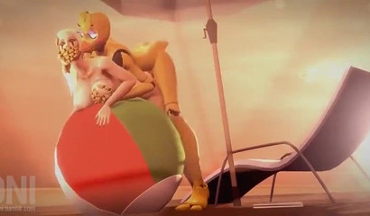 Blonde with dripping mascara endures painful anal in animated porn