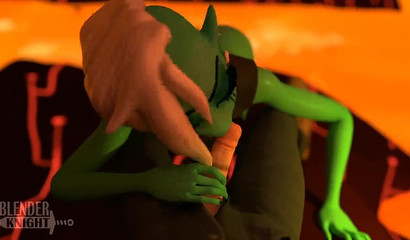 Green beast Lord Dominator gives a great blowjob