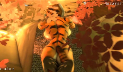 Busty Master Tigress rides cock and has an orgasm