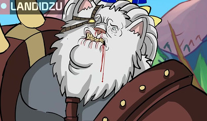 The villain's cock penetrates the mouth of the blonde Lux from League of Legends