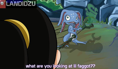 The villain's cock penetrates the mouth of the blonde Lux from League of Legends