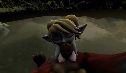 Animated sex in the forest with petite Poppy from League of Legends