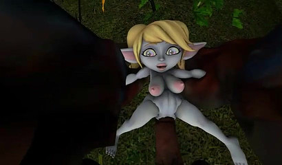 Animated sex in the forest with petite Poppy from League of Legends