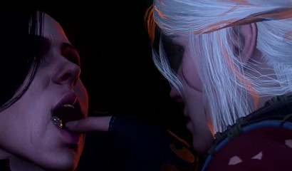 Futanari blonde Ciri from The Witcher gave hard sex to defenseless brunette