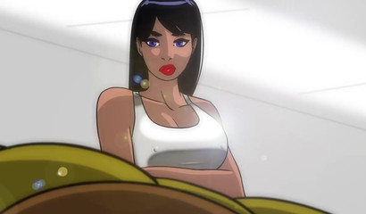 Animated beauty is happy to suck a dick to a chained monster