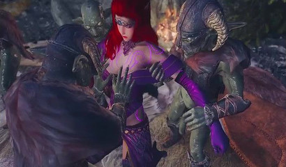 Group rape of busty elves by evil goblins