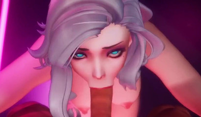 Animated blonde Lily gets creampie in her hairy pussy