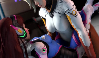 Futa heroines from the game "Overwatch" staged a gang bang