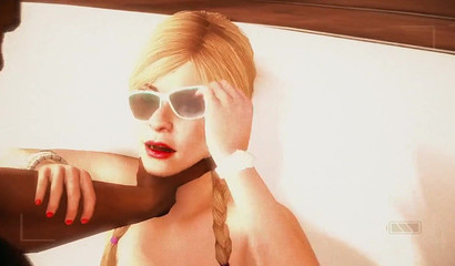 Cartoon escort bent over and fucked in the pool for cash