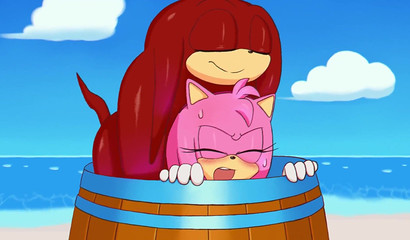 Sneaky Knuckles unexpectedly fucked Amy Rose in a tight barrel