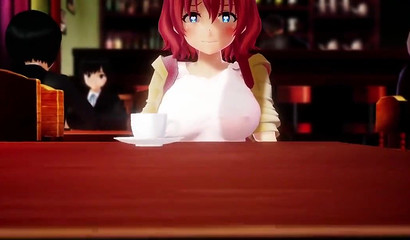 The mission to jerk off a dick in a cafe and not sleep failed!