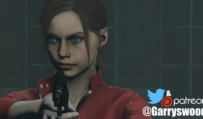Zombie dog raped brunette Claire Redfield on a mission, Resident Evil porn