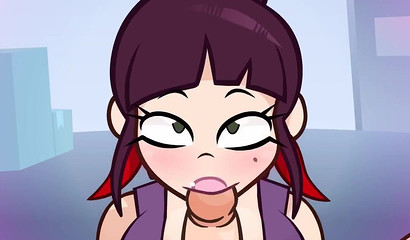 Cartoon brunette titjob your cock