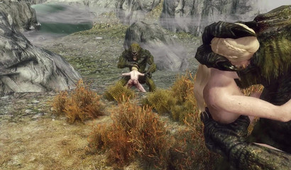 Orcs mercilessly rape the pussies of young girls in 3d porn