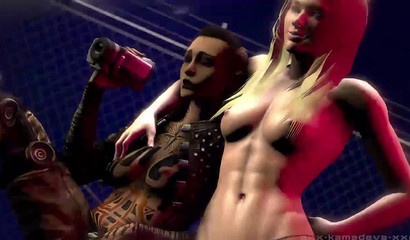 Lick my feet bitch! Gang rape Miranda Lawson in Mass Effect porn