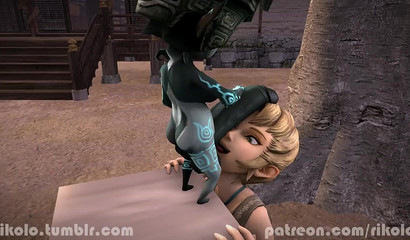 Dwarf with black futa-dick fuck in mouth Ilia from "Legend of Zelda"