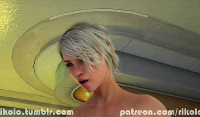 Pleased futa blonde Sarah cum on face her girlfriend Mercy