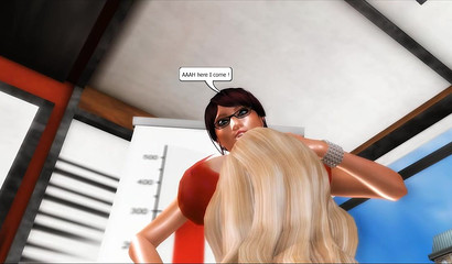 Horny office nymphos with futanari dicks have threesome after work