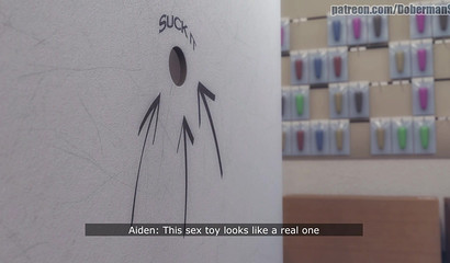 Cute busty girl Amanda fucks through a gloryhole in the wall with an excited black