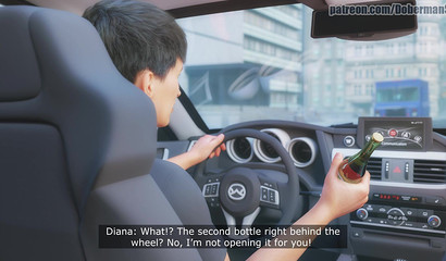 Crazy dark skin man with big cock fuck rich brunette Diana and cum inside