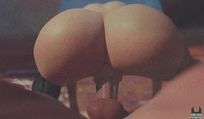 Elf with big natural tits blowjob and rides big cock her lover