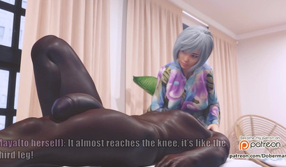 Pink hair girl Maya enjoy hard sex with strong black guy