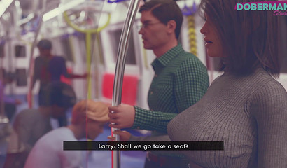 Curvy girl Linda gets fucked while standing in the subway with a stranger