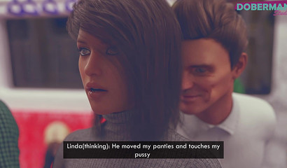 Curvy girl Linda gets fucked while standing in the subway with a stranger