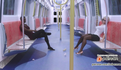 Tired blonde Pamela sucks big dick and fucks in the subway with a nigga