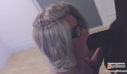 Blonde doctor Pamela got a creampie after sex with a black man