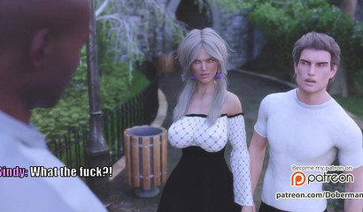 Black stranger fuck married blonde Sindy in public park