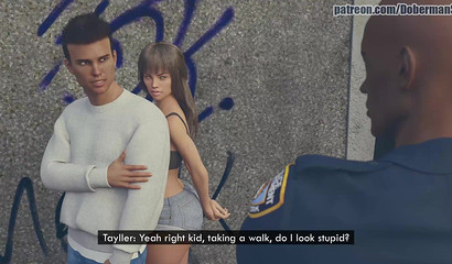 Сuckold husband watches black cop fucking his wife Megan outdoors