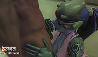 Widowmaker make deep blowjob her dark skin boyfriend
