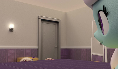 Masturbating futa blonde fucks a stuffed toy "My little pony"