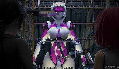 Werewolf girl fucks in a dark alley with futa beauty