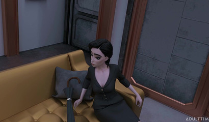 Werewolf girl fucks in a dark alley with futa beauty