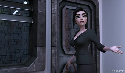 Werewolf girl fucks in a dark alley with futa beauty