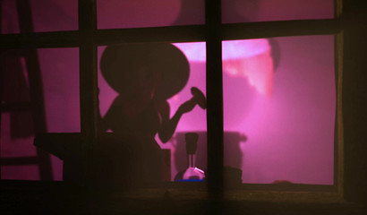 Two sexy futa witches in stockings fuck on the floor