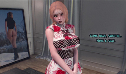 Сurvy mom in black stockings fucks her daughter with a futanari cock