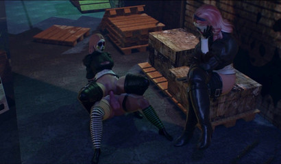 Amazing sex between futanari girls in Halloween night