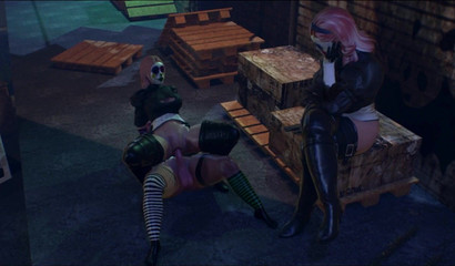 Amazing sex between futanari girls in Halloween night