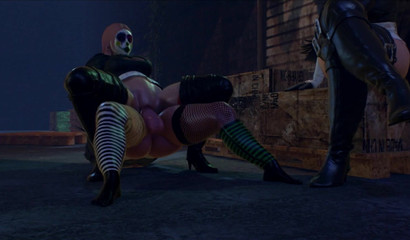 Amazing sex between futanari girls in Halloween night