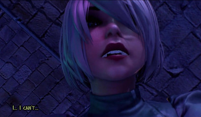 Two sexy futanari-girs fucks in a dirty alley midnight