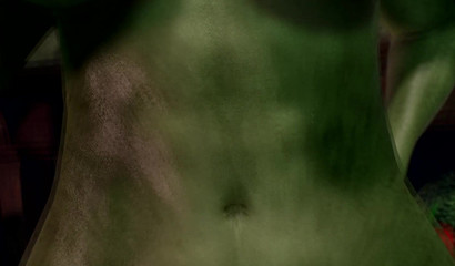 Two big futa orcs at the same time fucking a seductive elf on the table