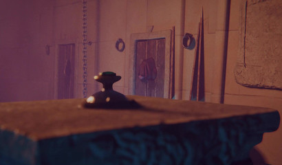 Adorable woman Lara Croft jerks off a big horse cock