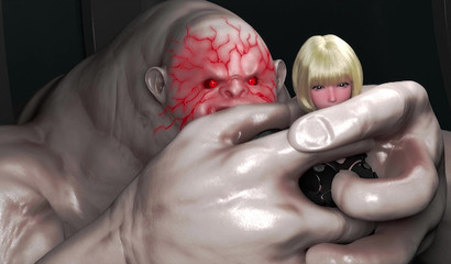 Fat giant with huge cock rips blonde girl's cunt