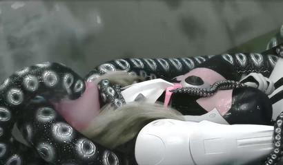 Giant monster with tentacles fucks a scared pilot girl