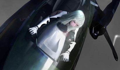 Giant monster with tentacles fucks a scared pilot girl