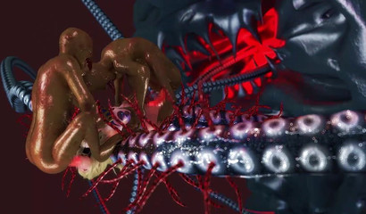 Tentacle bound girl fucked in two holes by two monsters at once