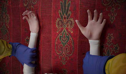 An infected medic fucks a girl on the floor during a zombie apocalypse